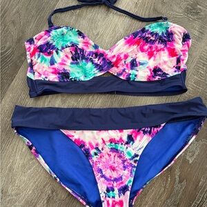 OP Colorful Tie-Dye Bikini Set